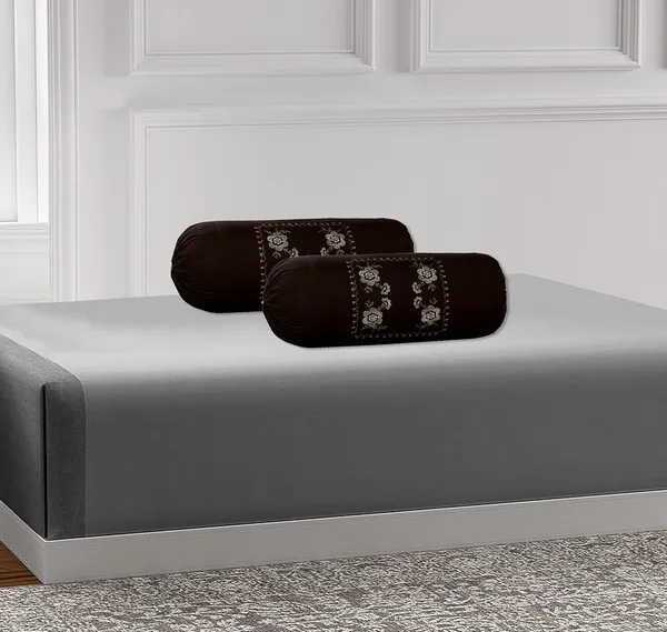 Pack_Of_2_Brown_Cotton_Bolster_Cover_With_Beautiful_Flower_Embroidery,
