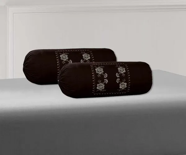 Pack_Of_2_Brown_Cotton_Bolster_Cover_With_Beautiful_Flower_Embroidery,