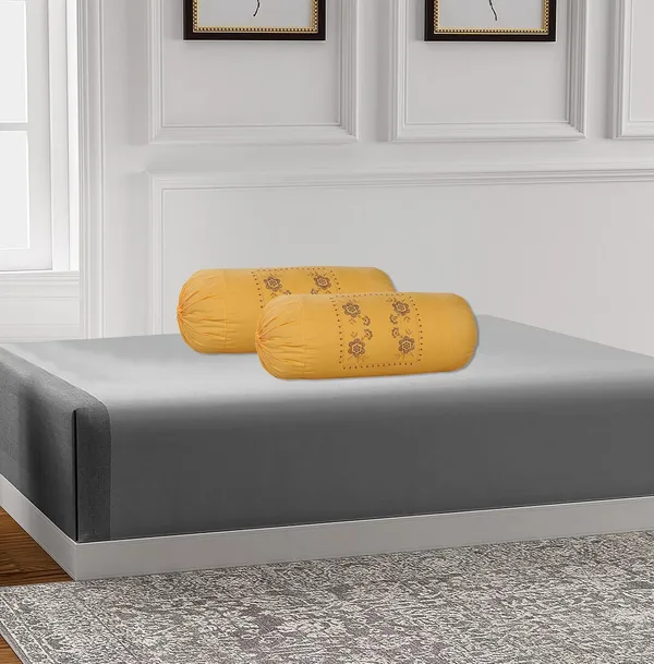 Beige_Bolster_Cover_With_Beautiful_Flower_Embroidery