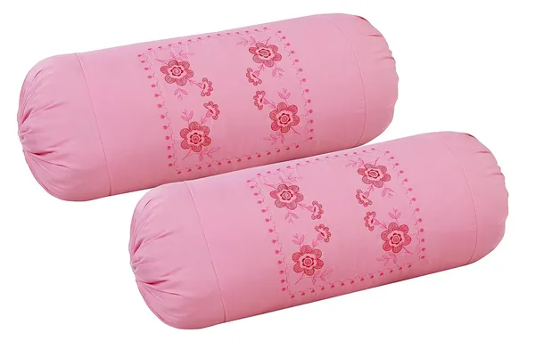 Pink_Bolster_Cover_With_Beautiful_Flower_Embroidery