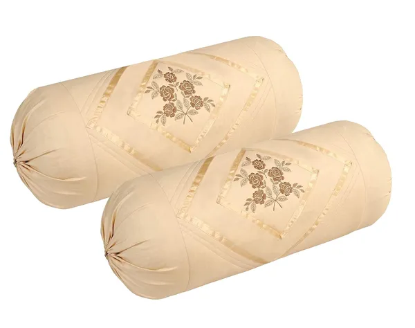 Set_Of_2_Piece_Beige,_Skin_Flower_Cotton_Embroidery_Bolsters_Covers