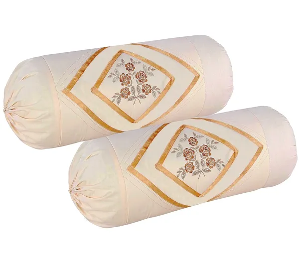 Set_Of_2_Piece_Beige,_Skin_Flower_Cotton_Embroidery_Bolsters_Covers