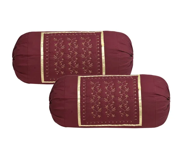 Pack_Of_4__Orange_Cotton_Embroidered_Bolsters_Cover