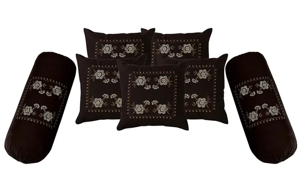 Set_Of_5_Piece_Coffee_Cushion_Cover_16_Inch_X_16_Inch_&_2_Bolster_Cover_Of_16_Inch_X_32_Inch_With_Premium_Embroidery_Work,_Set_Of_7_Piece