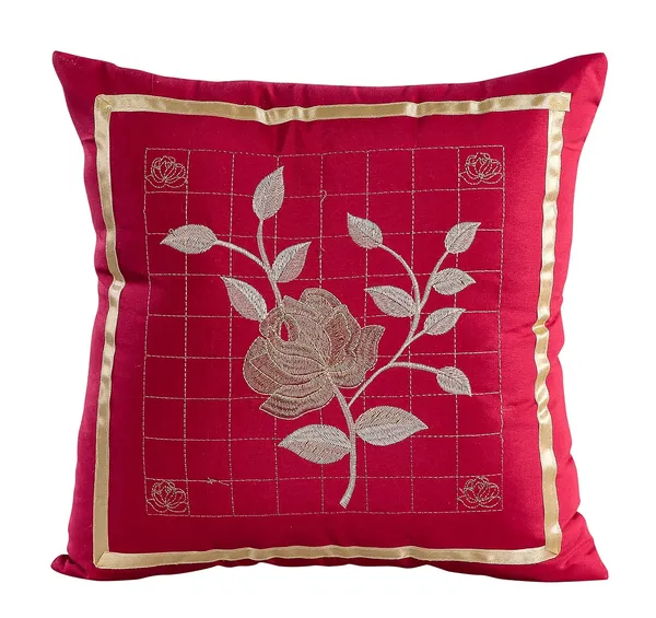 Set_Of_8_Piece_Maroon_Microfiber_Floral_Embroided_Diwan_,_1_Single_Bed_Sheet_With_5_Cushions_Covers_And_2_Bolster_Covers_Dark_Color