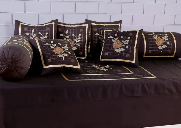Set_Of_8_Pieces_Coffee_Designer_Floral_Embroidery_Work_Cotton_Diwan__,_Standard