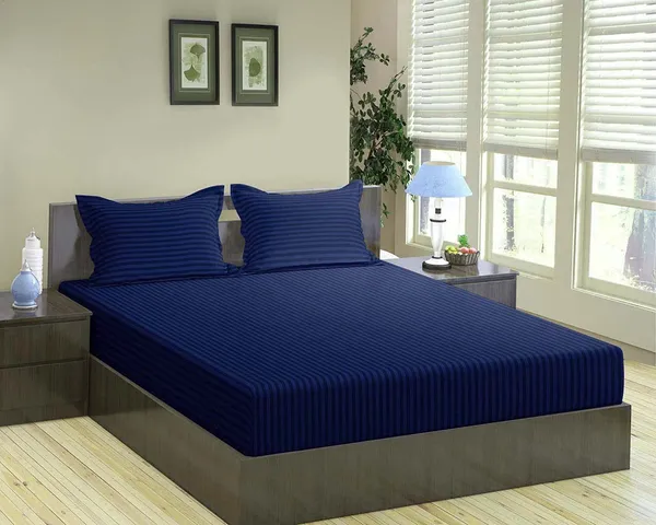 Navy_Blue_Elastic_Fitted_Stripes_King_Size_Bedsheet_With_2_Pillow_Covers_Navy_(_245*230_Cm_)