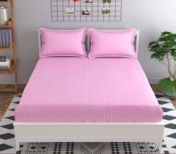 Pink_Elastic_Fitted_Stripes_King_Size_Bedsheet_With_2_Pillow_Covers_(_245*230_Cm_)