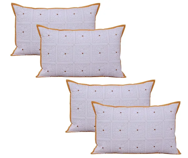 Set_Of_4_Piece_White_Beige_Embroided_Cotton_Pillow_Covers__(_70*45_cm_)