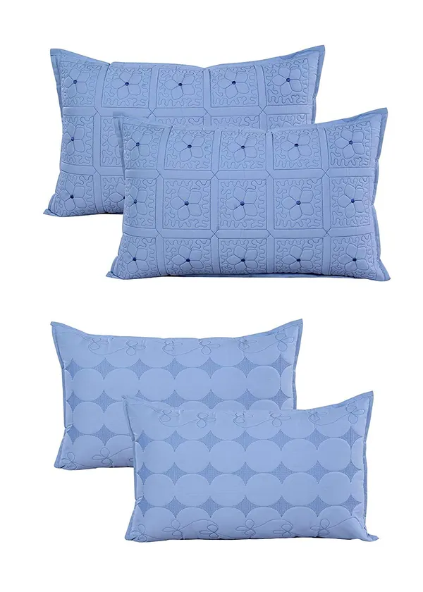 Set_Of_4__White_Skyblue_Cotton_Heavy_Embroidery_Pillow_Covers_(_70*45_cm_)