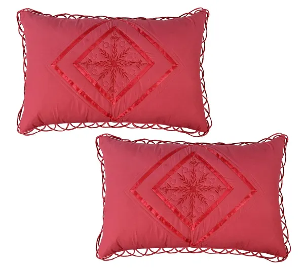 Set_Of_2__Dark_Pink_Luxurious_Embroidered_Cotton_Pillow_Covers_Dark_(_70*45_cm_)