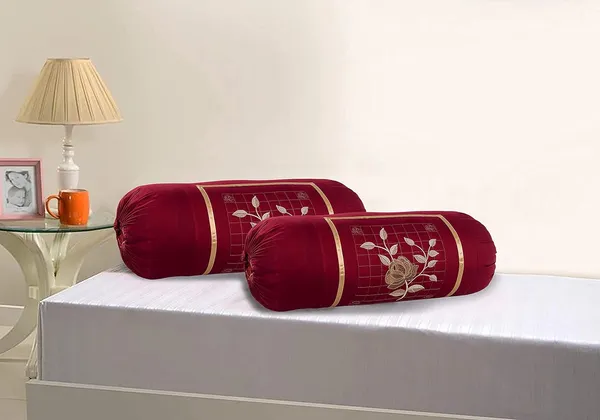 Set_Of_6_Piece__Multicolor_Embroided_Cotton_Bolster_Covers_,_Gajri_And_Color