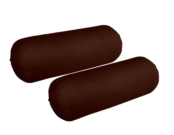 Set_Of_2_Brown,_Coffee_Plain_Cotton_Bolsters_Cover