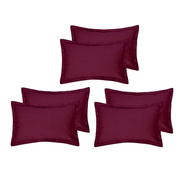 Set_Of_6_Piece_Wine_Stripes_Solid_Pillow_Covers__King_Size_Stripes_(_70*45_cm_)