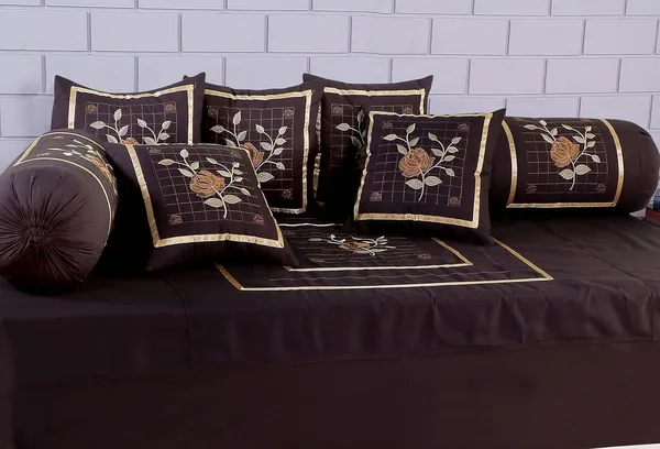 Set_Of_8_Pieces_Brown_Designer_Embroidery_Diwan__Color,Microfiber