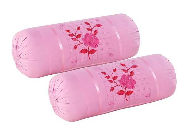 Set_Of_4_Piece_Pink_&_Peach_Embroided_Cotton_Bolster_Covers