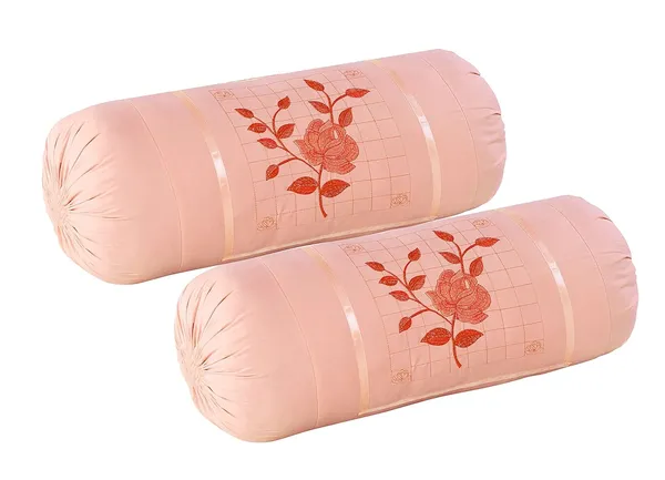 Set_Of_4_Piece_Pink_&_Peach_Embroided_Cotton_Bolster_Covers