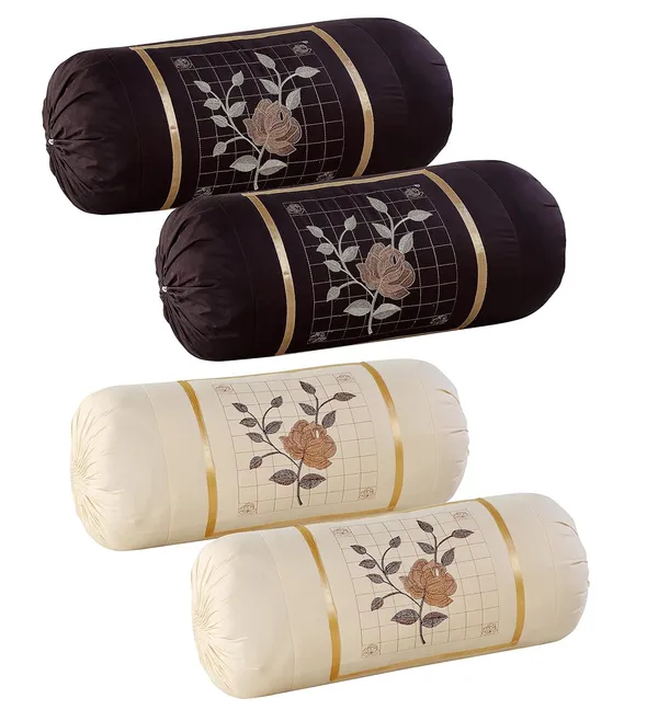 Set_Of_4_Piece__Cream_&_Brown_Embroided__Bolster_Covers