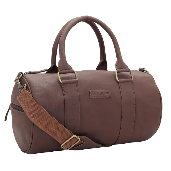 Brown_Premium_Quality__Crush_Men'S_Synthetic_Duffle_Bag_For_Women