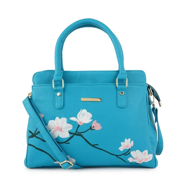 Turquoise_Premium_Quality__Flower_Embroiderywomen_Handbag_For_Women