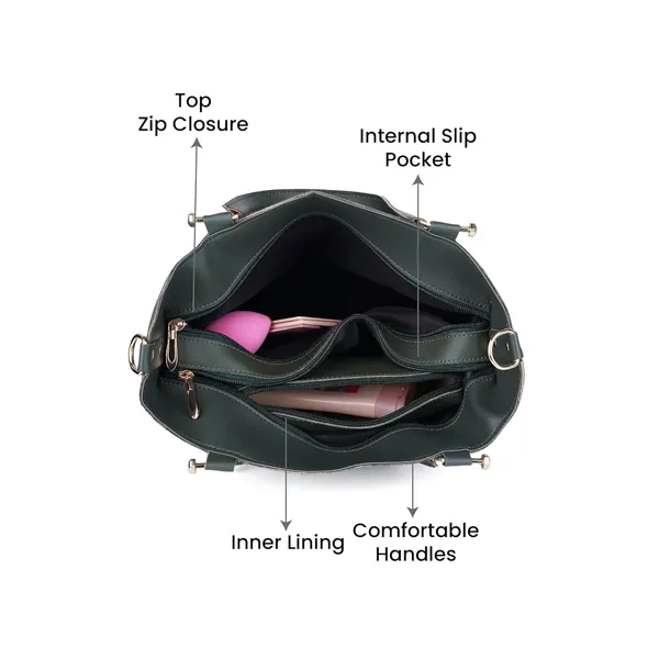 Green_Premium_Quality_Handbag_And_Sling_Bag_Combo_For_Women