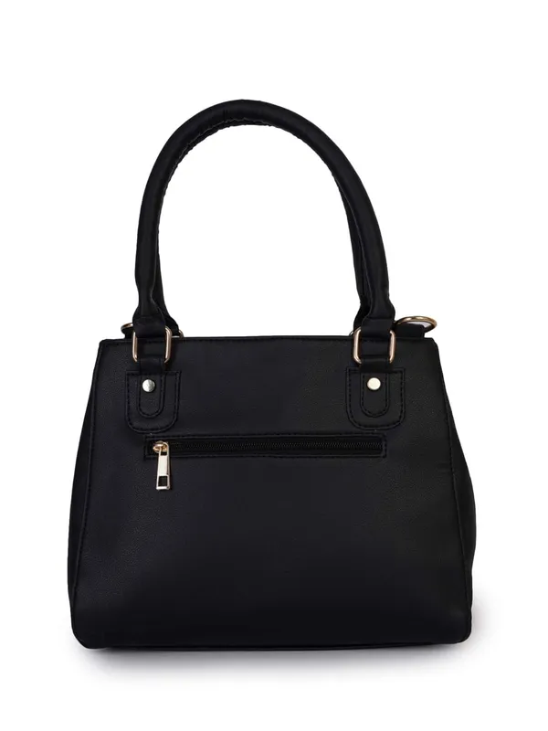 Black_Premium_Quality_Vegan_Leather_Flower_Print_Handbag_For_Women