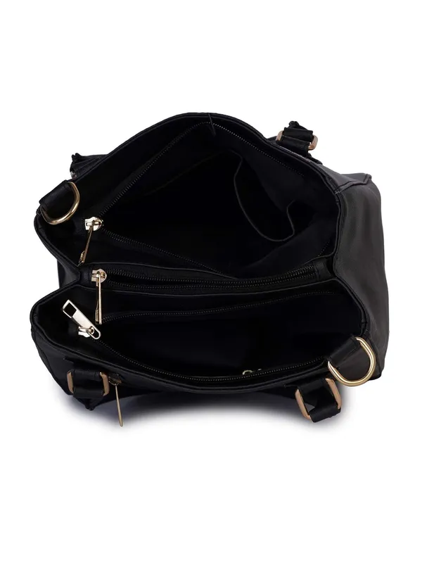 Black_Premium_Quality_Vegan_Leather_Flower_Print_Handbag_For_Women