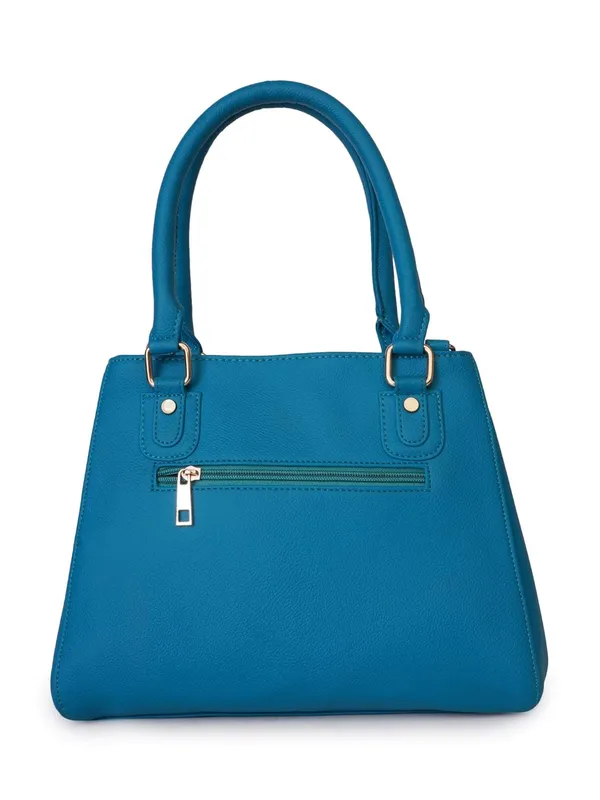 Turquoise_Premium_Quality_Vegan_Leather_Flower_Print_Handbag_For_Women