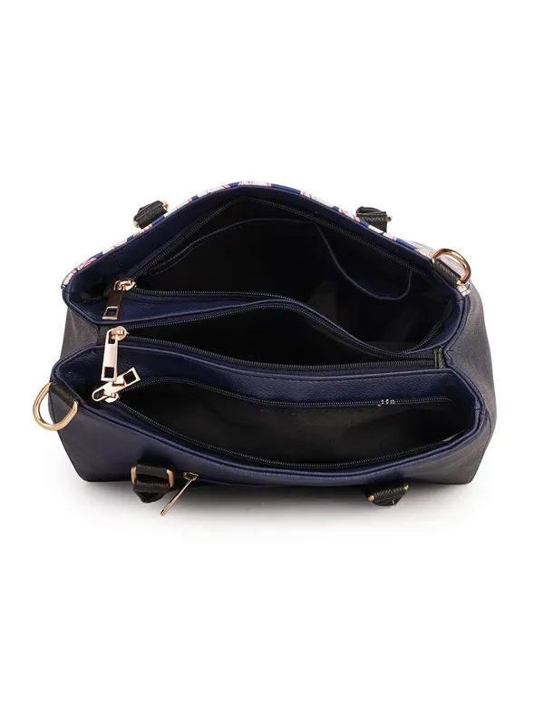 Blue_Premium_Quality_Vegan_Leather_Flower_Print_Handbag_For_Women