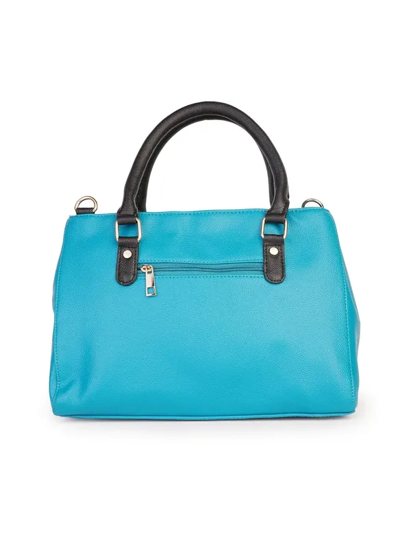 Turquoise_Premium_Quality_Vegan_Leather_Flower_Print_Handbag_For_Women
