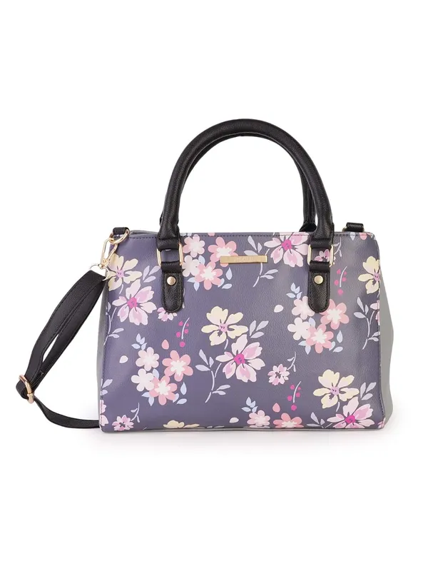 Blue_Premium_Quality_Faux_Leather_Flower_Print_Handbag_For_Women