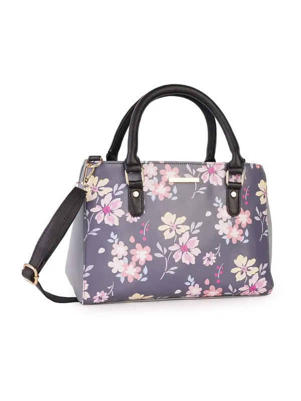 Blue_Premium_Quality_Faux_Leather_Flower_Print_Handbag_For_Women