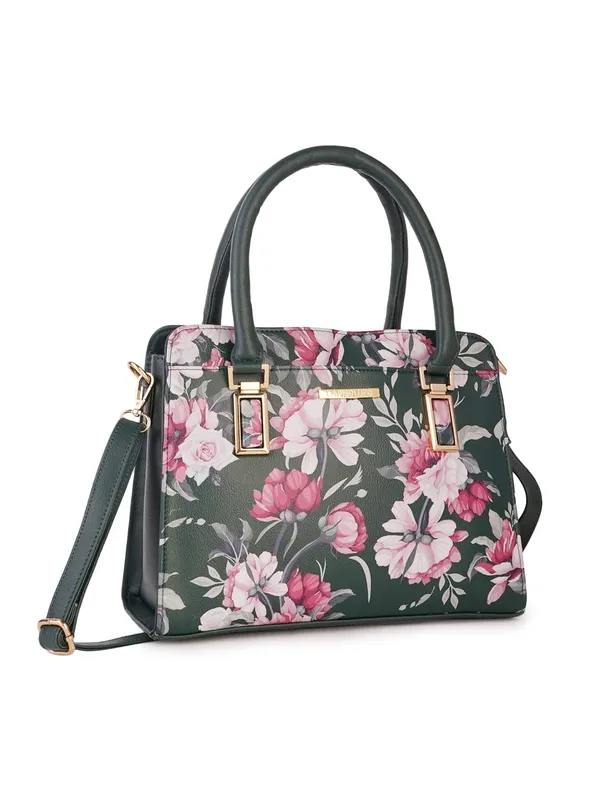 Green_Premium_Quality_Vegan_Leather_Multi-Flower_Print_Handbag_For_Women