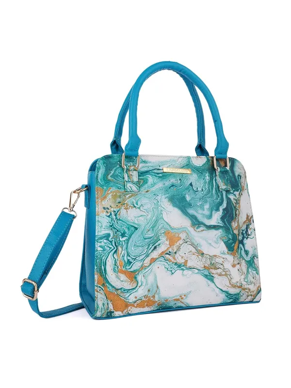 Blue_Premium_Quality_Faux_Leather_Marble_Print_Handbag_For_Women