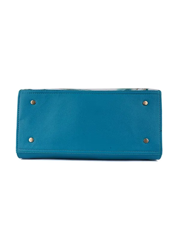 Blue_Premium_Quality_Faux_Leather_Marble_Print_Handbag_For_Women
