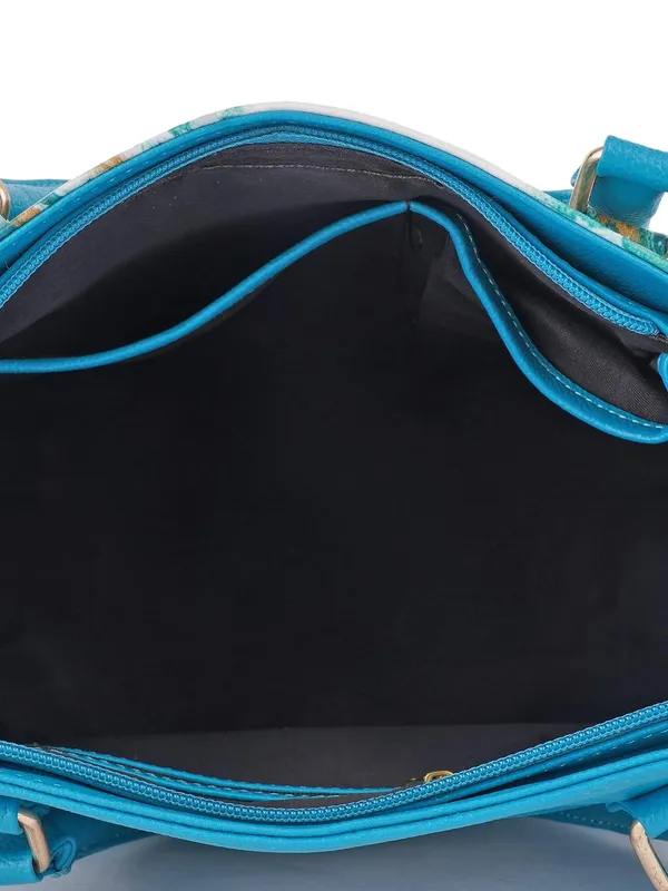 Blue_Premium_Quality_Faux_Leather_Marble_Print_Handbag_For_Women
