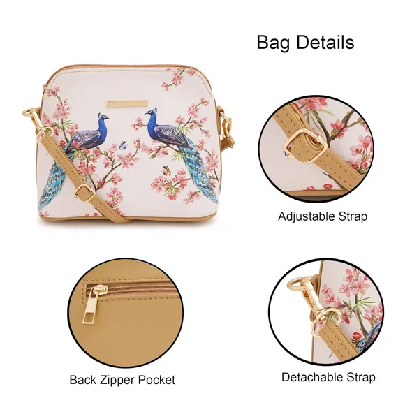 Beige_Premium_Quality_Peacock_Sling_Bag_For_Women