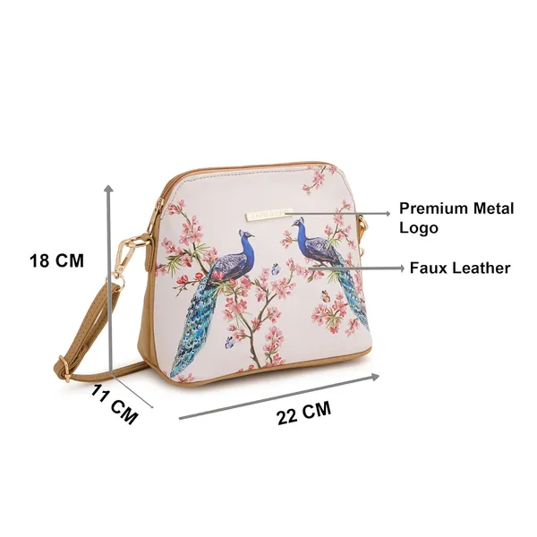 Beige_Premium_Quality_Peacock_Sling_Bag_For_Women