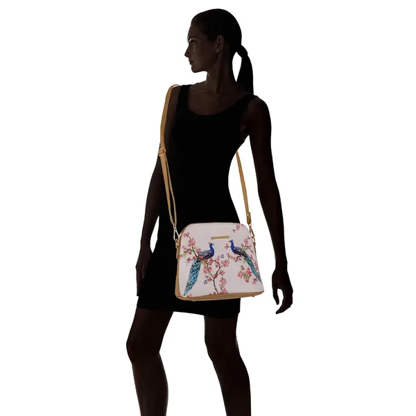 Beige_Premium_Quality_Peacock_Sling_Bag_For_Women