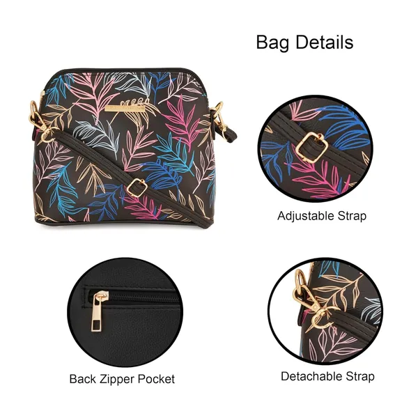 Black_Premium_Quality_Leaf_Print_Sling_Bag_For_Women