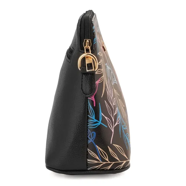 Black_Premium_Quality_Leaf_Print_Sling_Bag_For_Women