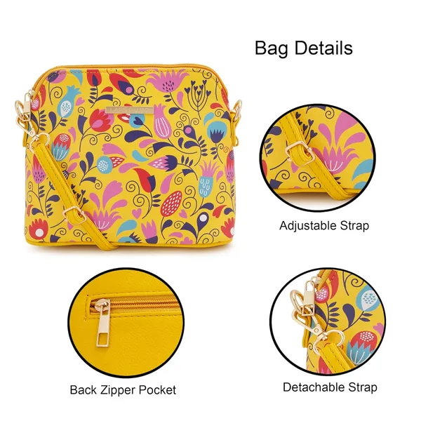 Yellow_Premium_Quality_Flower_Sling_Bag_For_Women