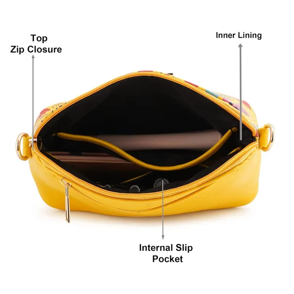 Yellow_Premium_Quality_Flower_Sling_Bag_For_Women