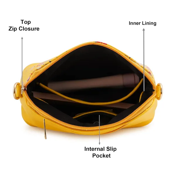 Yellow_Premium_Quality_Flower_Sling_Bag_For_Women
