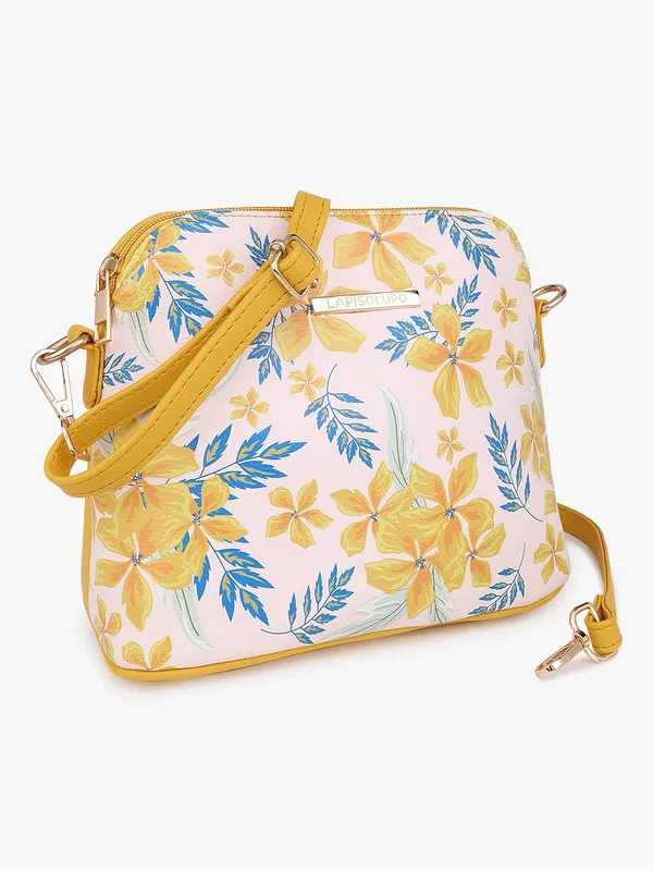 Yellow_Premium_Quality_Flower_Sling_Bag_For_Women