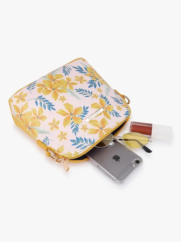 Yellow_Premium_Quality_Flower_Sling_Bag_For_Women