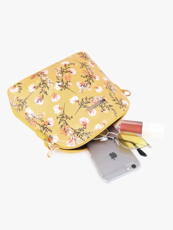 Yellow_Premium_Quality_Flower_Sling_Bag_For_Women