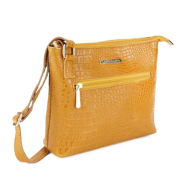 Mustard_Premium_Quality_Croco_Sling_Bag_For_Women