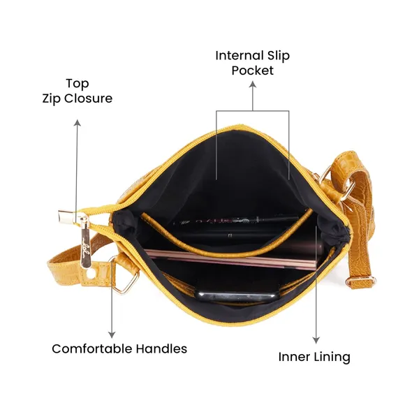 Mustard_Premium_Quality_Croco_Sling_Bag_For_Women