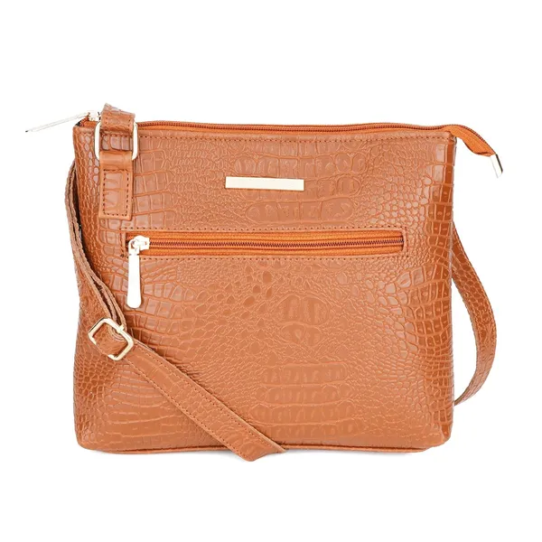 Tan_Premium_Quality_Croco_Sling_Bag_For_Women